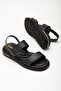 Women's Black Skin Comfortable Fit Poly Sole Double Strap Sandals - 4