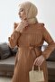 Front Pleated Ruffle Detail Set - Camel - 3