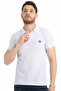 Men's White Polo Collar Cotton Short Sleeve Waffle T-shirt