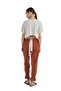 Women's Short Sleeve Beige Pajamas Set C4T9N3O06- - 2