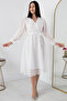 Silvery Lace Double-Breasted Dress 2024-2061 - 5