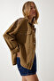 Women's Khaki Embroidered Shirt Jacket SA00027 - 4