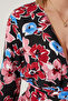 Women's Black Red Deep V-neck Patterned Summer Dress HK00036 - 4