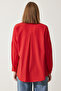 Women's Mid-Red Oversized Long Basic Shirt DD00842 - 4