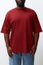Plus Size Burgundy Oversize/Wide Fit 100% T-Shirt Tmnss23Ts00139 - 3