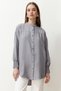 Grey Linen Aerobin Oversize Woven Shirt Tctss24Tg00065 - 4