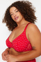 Red Polka Dot Mesh Large Size Bra TBBAW24CW00002 - 2