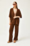 Women's Bitter Brown Top Kimono Bottom Pants Set TKM-19000280 - 3