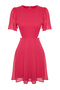 Fuchsia Skirt Waist Opening Cut Out/Window Detail Mini Woven Dress TWOSS24EL00696 - 7