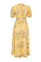 Mustard Balloon Sleeve Floral Long Dress TCTSS24EB00008 - 9
