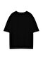 Büyük Beden Siyah Oversize/Geniş Kesim %100 Dinozor Nakışlı T-Shirt TMNSS24BF00013 - 10