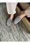 Gray Knitted Straw Embroidered Women's Slippers - 3
