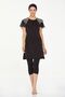 Short Sleeve Semi Covered Swimsuit Tulle Detail Posıe 8302 Black - 2