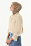 Tulip Leaf Pattern Beige-Mink Cotton Shawl - 5