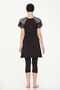 Short Sleeve Semi Covered Swimsuit Tulle Detail Posıe 8302 Black - 5