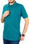 Men's High Quality Short Sleeve Polo Collar Petrol Green Pique T-Shirt - 3