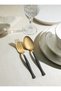 Elegant Gold Satin Black Mother of Pearl 36 Piece Small Family Suit