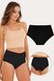 Women's High Waist Laser Cut Panties Single Stk2024 Black
