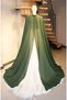 GREEN CHIFFON CAFTAN-BRIDAL GOWN TOP CLOAK-BANDED-GREEN CHIFFON CAFTAN-GREEN CHINA DRESS - 5
