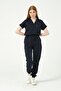 Navy Blue Lycra Scrubs Cargo Pocket Jogger Leg Doctor Nurse Uniform Bat Sleeve Set Unisex - 5