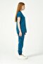 Turquoise Lycra Scrubs Cargo Pocket Jogger Leg Doctor Nurse Uniform Bat Sleeve Set Unisex - 3