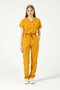 Mustard Lycra Scrubs Cargo Pocket Doctor Nurse Uniform Bat Sleeve Set Unisex - 5