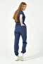 Storm Blue Lycra Scrubs Cargo Pocket Jogger Leg Doctor Nurse Uniform Bat Sleeve Set Unisex - 5