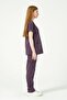Plum Lycra Scrubs Cargo Pocket Doctor Nurse Uniform Bat Sleeve Set Unisex - 2