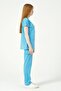 Baby Blue Lycra Scrubs Cargo Pocket Jersey Bat Sleeve Set Unisex - 3