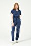 Storm Blue Lycra Cargo Pocket Doctor Nurse Uniform Single Bottom Unisex - 7