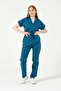 Turquoise Lycra Cargo Pocket Doctor Nurse Uniform Single Bottom Unisex - 6