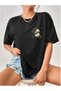 Women's Oversize T-Shirt Vintage Flowers Front and Back Printed T-Shirt Short Sleeve Summer Combed Cotton T-Shirt - 3