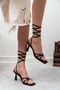 Spark Black Ankle Strap Women's Heeled Sandals - 3