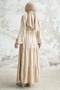 Gold Floral Gilded Dress - Beige - 5