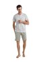 Men's Short Sleeve Shorts Milk Coffee Pajamas Set C1T7N4O04