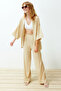 Stone Relaxed/Casual Cut Knitted Kimona Pants Bottom-Top Set Twoss24Au00091 - 5