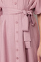 Pink Belted Half Balloon Sleeve Linen Look Woven Shirt Dress TCTSS24EB00014 - 5