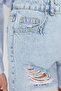 Blue Ripped High Waist Denim Shorts TWOSS24SR00132 - 5