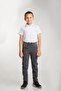 Ribbed Men's School Pants, Full Elastic Waistband, Grey, Comfortable and Stylish Design - 5