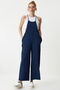 Pocketed Draped Gardener Overalls Navy Blue Ldd0002 - 5