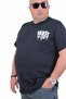 Men's Large Size Crew Neck T-Shirt Paris 24129 NAVY - 3