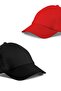 Unisex Black and Red Color 2-Piece Baseball Cap Set