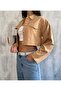 Mink Cotton Gabardine Short Oversize Jacket 25171 - 5