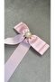 Women's Pearl Detailed Grogen Ribbon Bow Automatic Buckle - 3