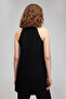 Women's Black Black Buttoned Sleeveless Women's Sweater - 4