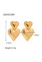 Gold shiny heart women's earrings - 3