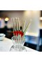 Transparent Glass Handmade Pepper Figured Straw Set of 6 - 2