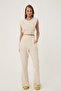 High Waist Pocket Trousers Natural - 4