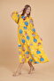 Women's long sleeve full length printed woven dress - 7