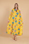 Women's long sleeve full length printed woven dress - 6